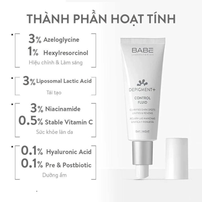 Kem Dưỡng Sáng và Làm Mờ Thâm Nám BABE DEPIGMENT+ Control Fluid 40ml