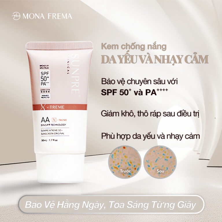 Kem Chống Nắng Mona Frema SUNPRE AA XTreme 50+ Original Sunscreen 50ml (Không Màu)