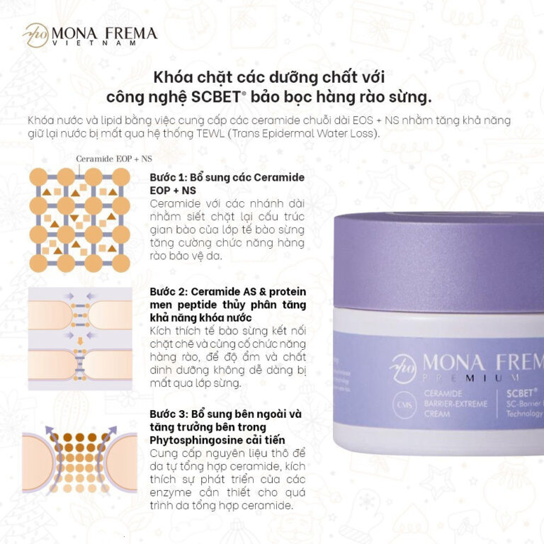 Kem Dưỡng Khóa Ẩm Phục Hồi Cho Da Mona Frema CMS Ceramide Barrier Extreme Cream 50g
