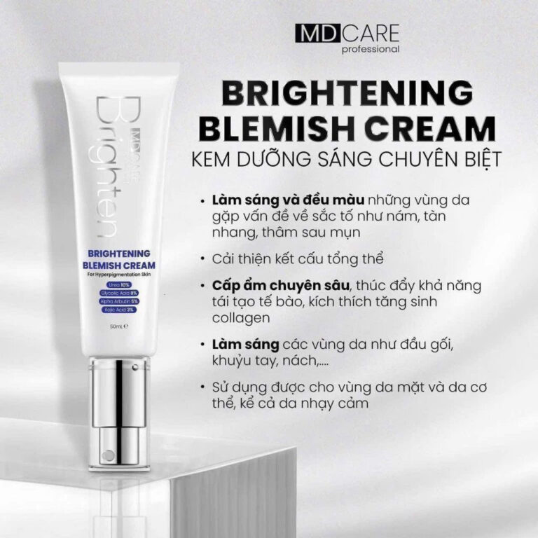 Kem Dưỡng MD CARE Brightening Blemish Cream 50ml Sáng Da, Mờ Thâm, Dưỡng Da Chuyên Biệt
