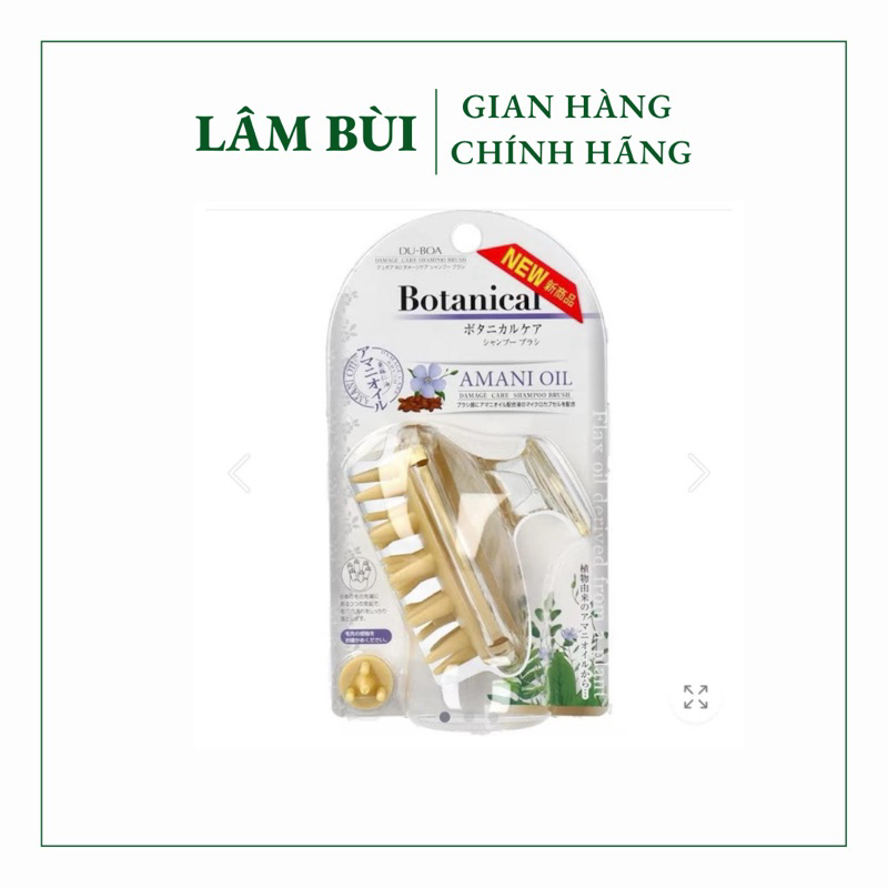 Lược gội đầu Botanical AMANI Nhật Bản, lược dưỡng sinh sạch da đầu, giảm gàu, giảm rụng, tăng mọc tóc mới