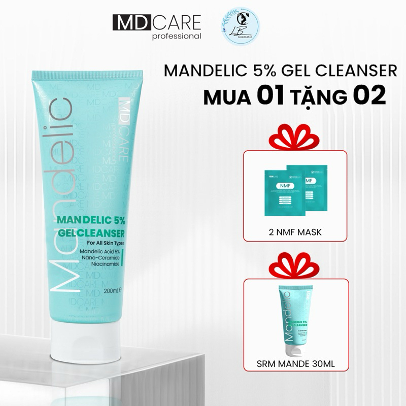 Tặng quà khi mua full -Sữa rửa mặt MD Care Mandelic Acid 5% Gel Cleanser Dạng Gel Sạch Sâu 200ml