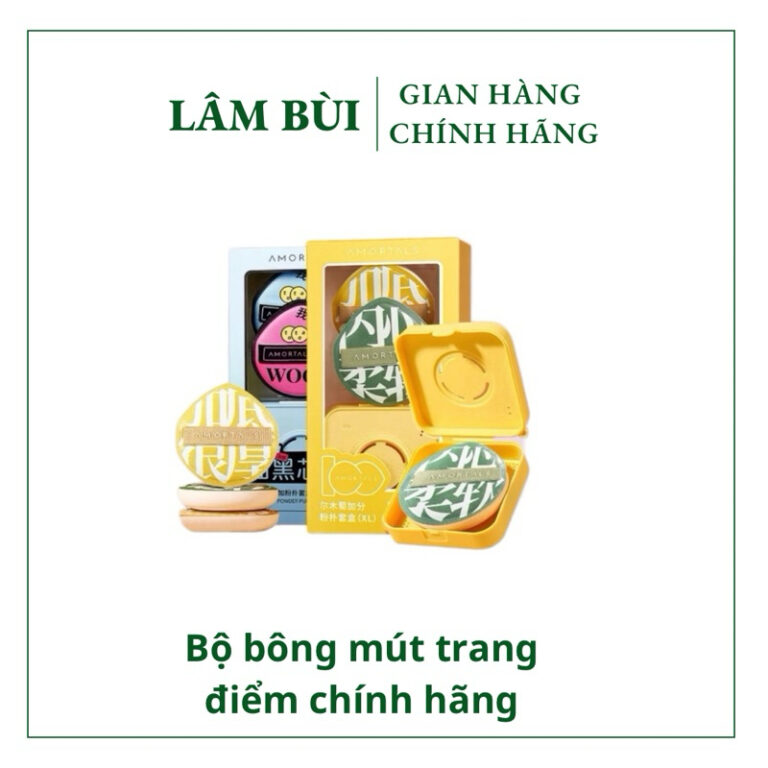 [Hàng công ty ] Bộ mút trang điểm AMORTALS Chính Hãng sử dụng ướt và khô đa năng với cọ và hộp đựng