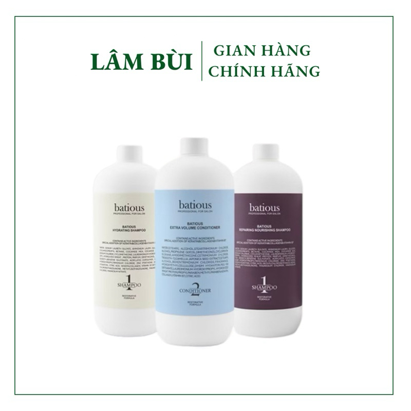 Cặp Dầu Gội Xả Batious 500ml-960ml Phục Hồi Hư Tổn Đa Tầng, Tái Tạo Nang Tóc, Ngăn Gàu, Kiềm Dầu