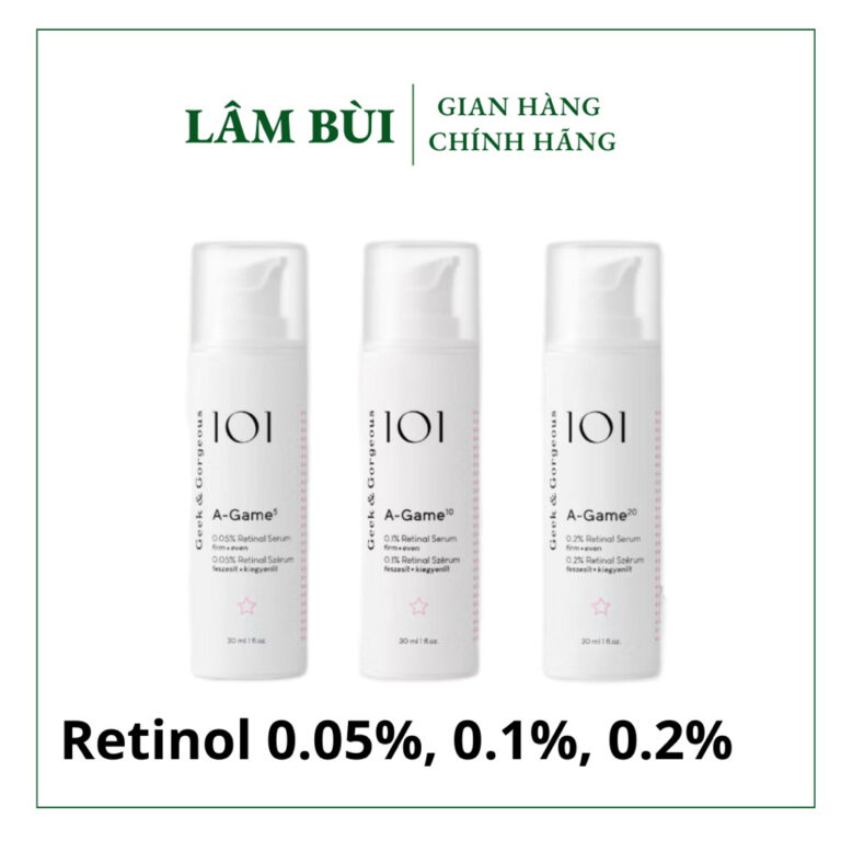 Bộ 3 Tinh Chất Retinal Geek & Gorgeous A-Game hỗ trợ cải thiện lão hóa, tăng đàn hồi da 30ml