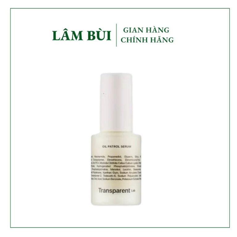 Serum Kiểm Soát Dầu Oil Patrol Transparent Lab 30ml hỗ tọ điều tiết bã nhờn làm mịn da giảm bóng dầu