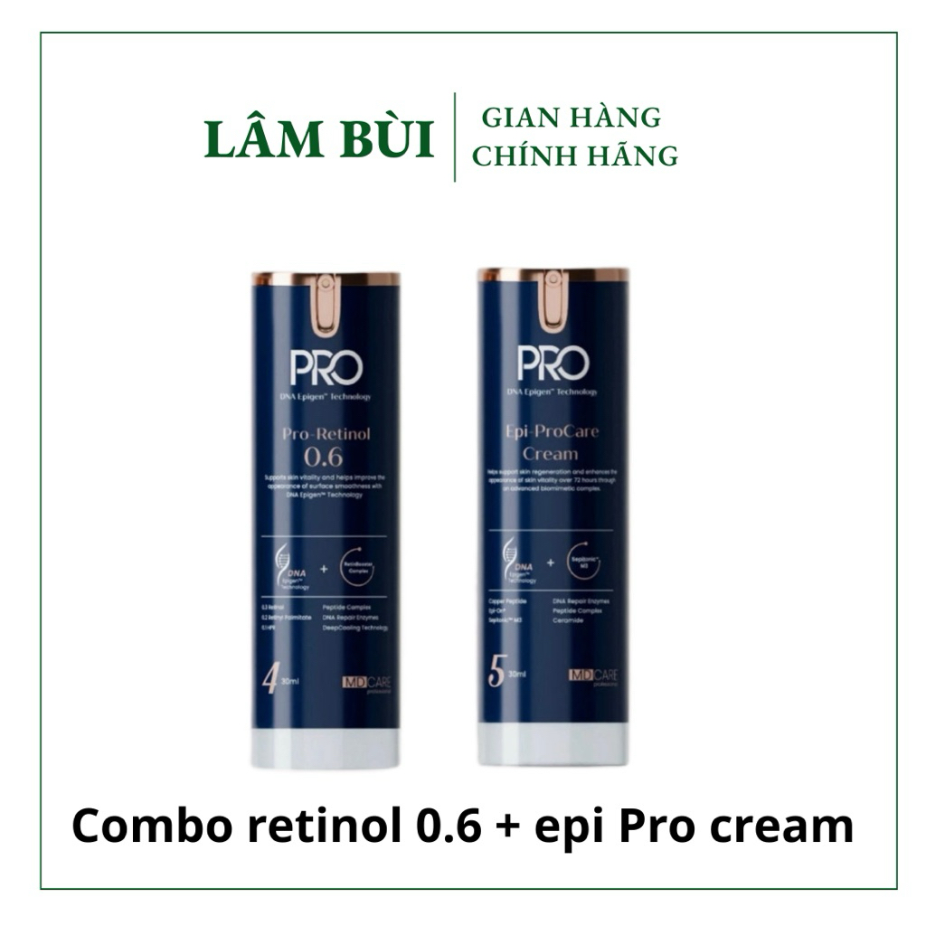 Combo kem dưỡng làm sáng da MD Care Pro Retinol 0.6 + EPI Procare Cream – Giảm nhăn dưỡng sáng đều màu