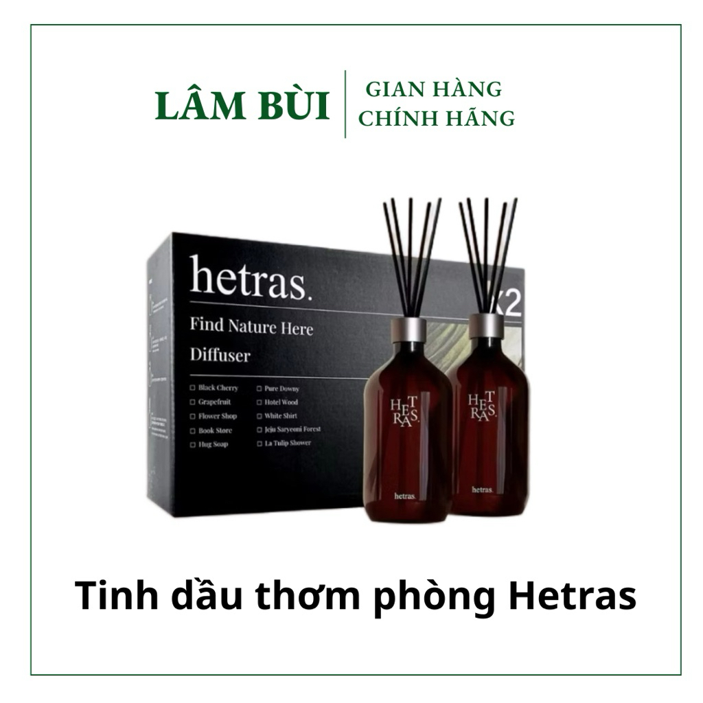 [Hàng Công Ty] Tinh dầu thơm phòng HETRAS 500ml kèm bộ khuếch tán – Sang trọng, tinh tế, thư giãn