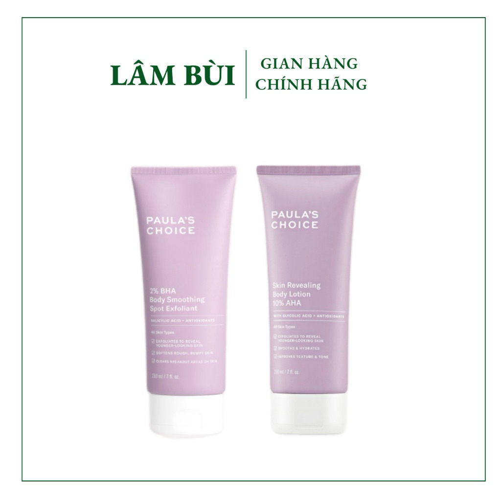 Kem Dưỡng Thể Paula’s Choice Body AHA 10% Và BHA 2% 210ml Làm Mịn Da Hỗ Trợ Cải Thiện Da Sần