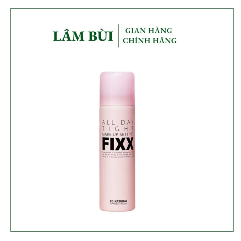 Xịt Khóa nền So’Natural Make Up Setting Fixx giúp lớp nền căng bóng, mịn lì