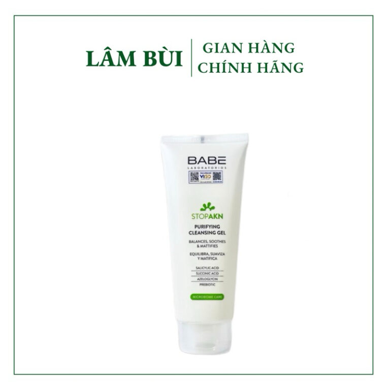 [Hàng Công Ty] Sữa Rửa Mặt BABE – BABÉ Stop Akn Purifying Cleansing Gel Cho Da Dầu Mụn 200ml