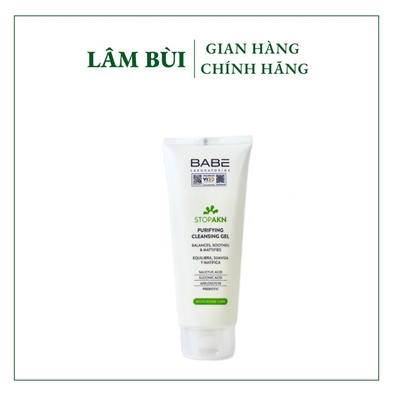 [Hàng Công Ty] Sữa Rửa Mặt BABE – BABÉ Stop Akn Purifying Cleansing Gel Cho Da Dầu Mụn 200ml